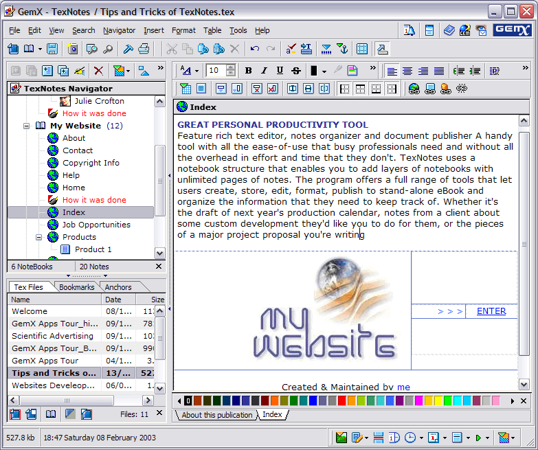TexNotes Screenshot